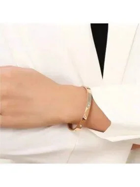 Gold Plated Stainless Steel Clover Bracelet